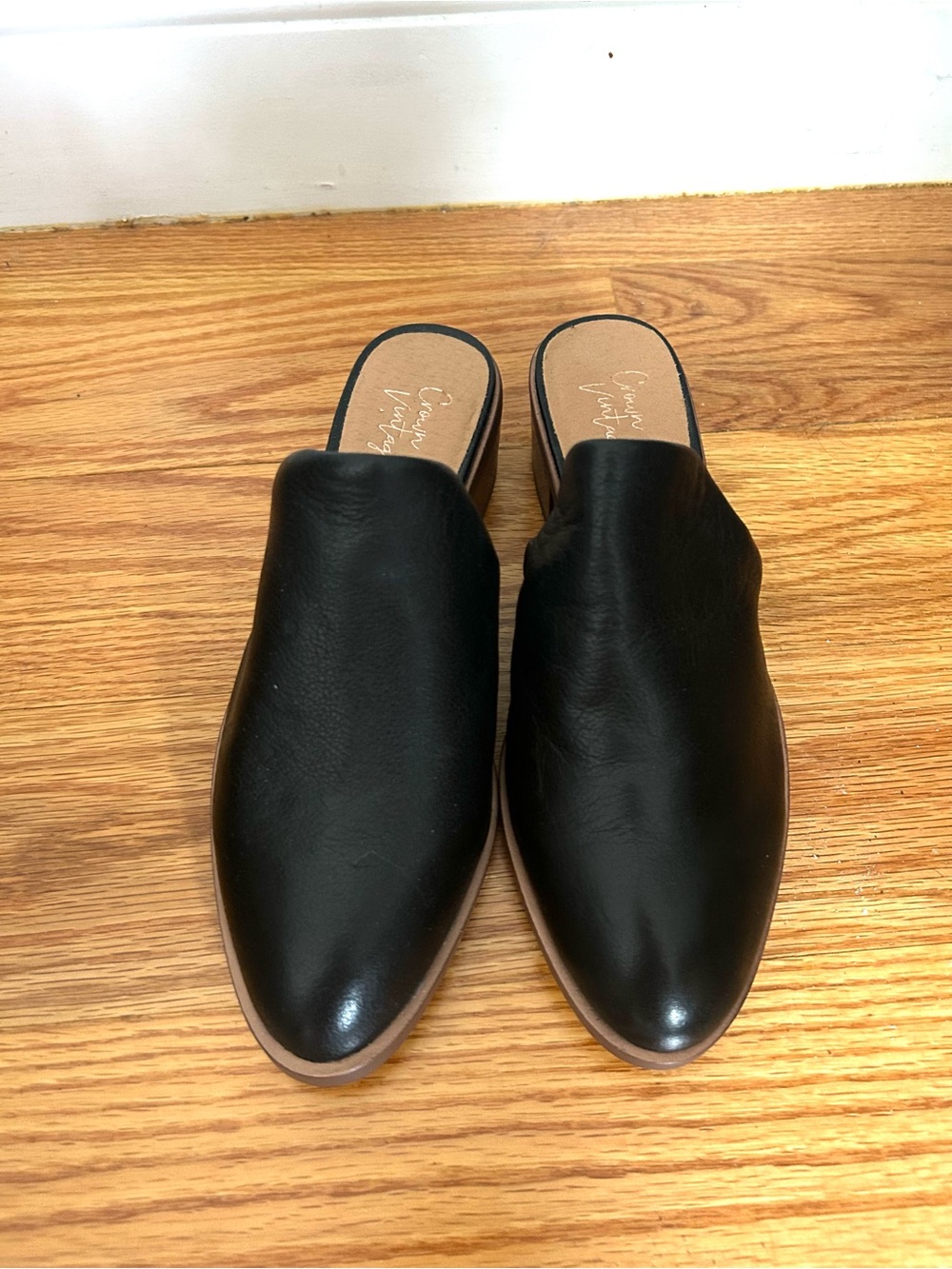 Crown Vintage Rydella Leather Mules Work Office Casual Fall Shoes - Picture 3 of 6